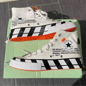 Off white converse worn once in great condition